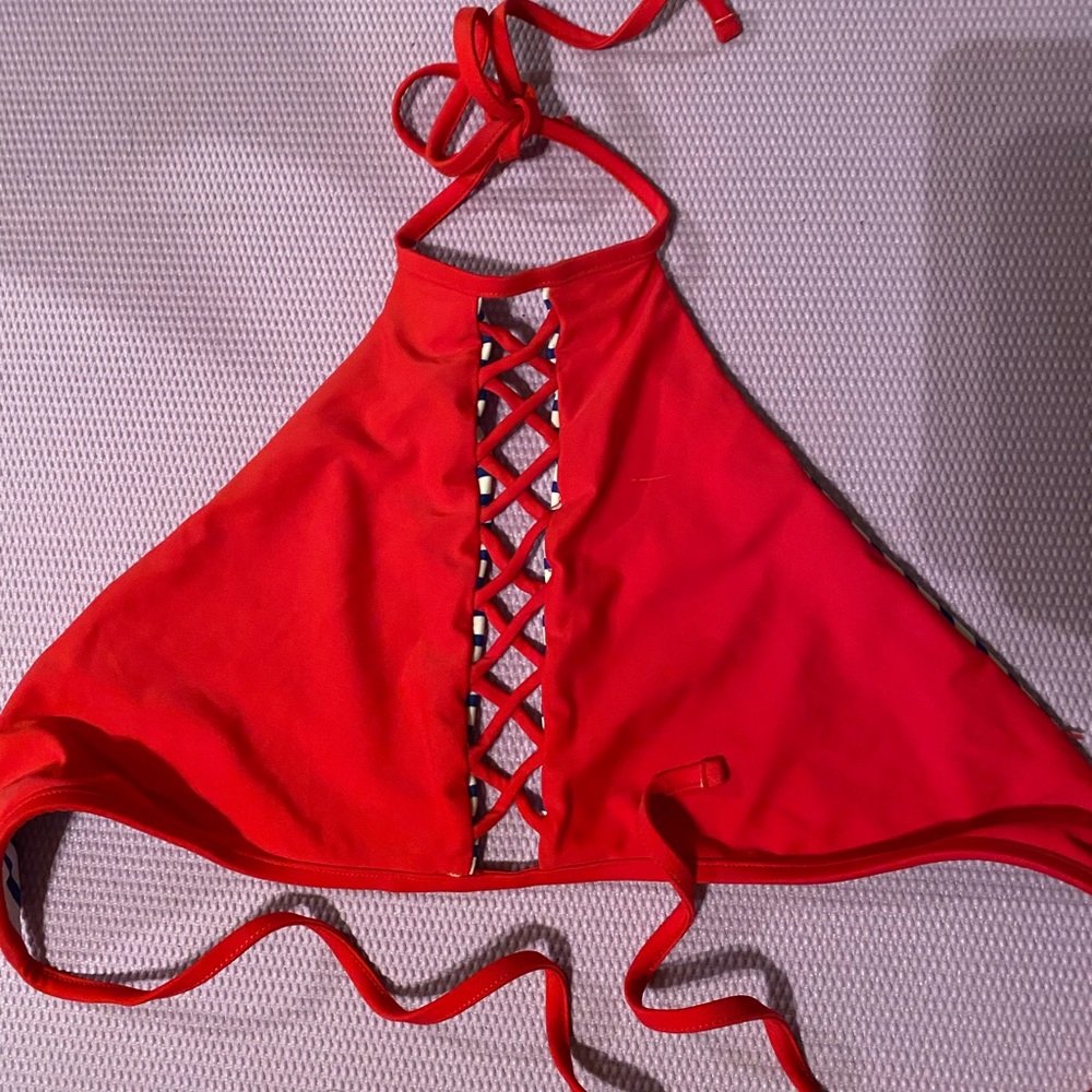 red bikini top